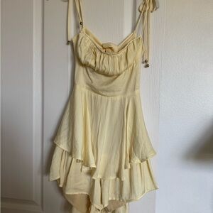 Elegant Yellow Layered Romper